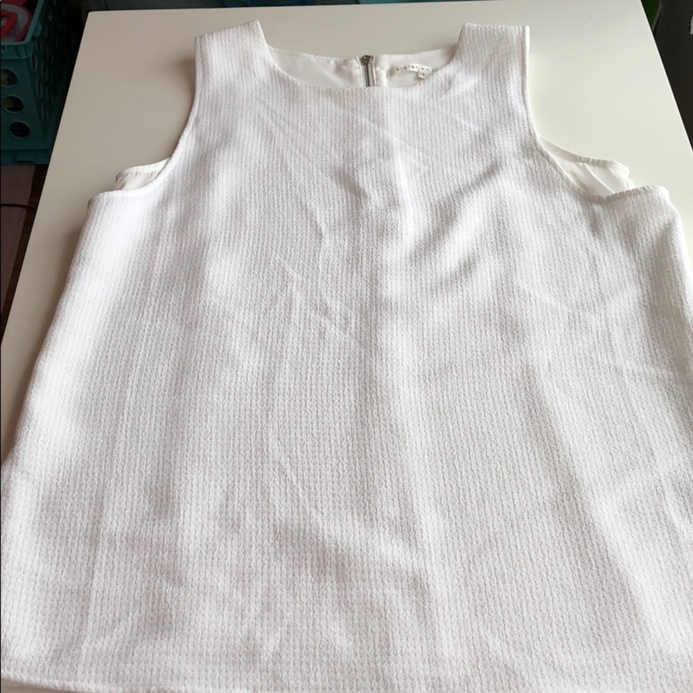 Violet + Claire White Sleeveless Top